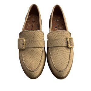 LUCKY BRAND SHOES, Size 6.5, Tan Python Nubuck Textured Suede Loafer, NEW in Box